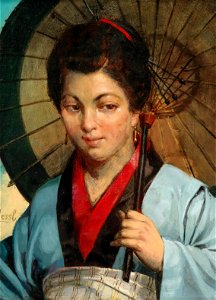 Gustav August Hessl Japanerin mit Parasol
