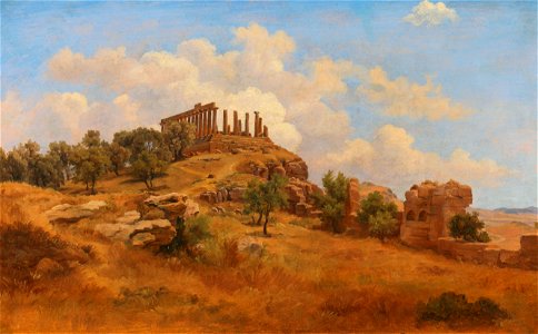 Gustav Friedrich Papperitz Blick auf den Junotempel in Agrigent