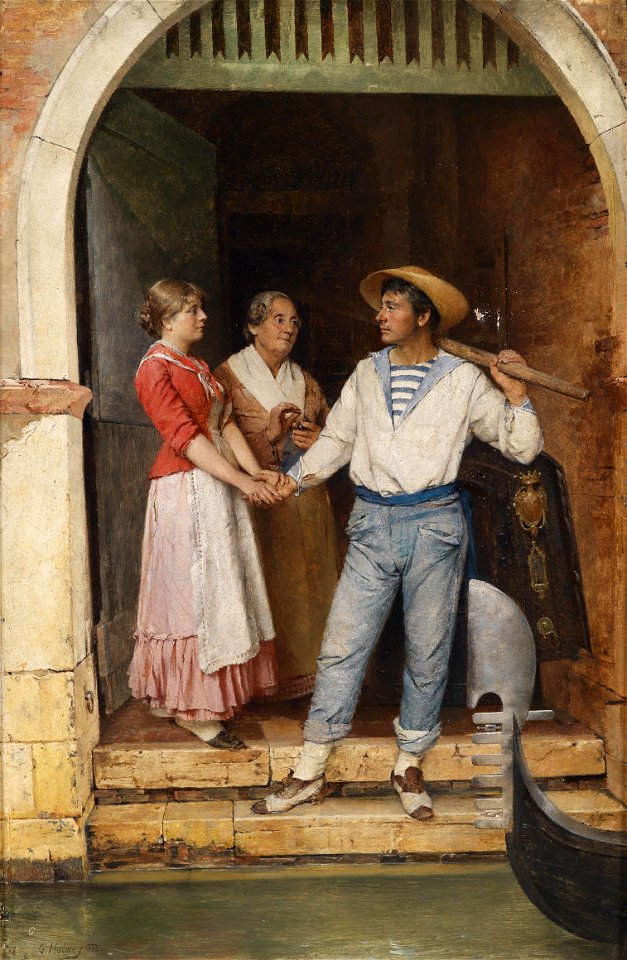 Gustav Holweg-Glantschnigg Abschied des Gondoliers 1882