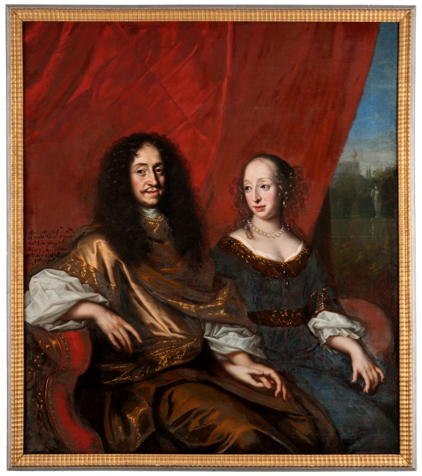 Gustav Adolf, 1633-1695, hertig av Mecklenburg-Güstrow. Magdalena Sibylla, 1631-1719, av Holstei - Nationalmuseum - 15541