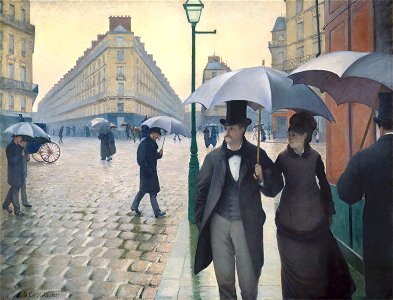 Gustave Caillebotte - Jour de pluie à Paris. Free illustration for personal and commercial use.