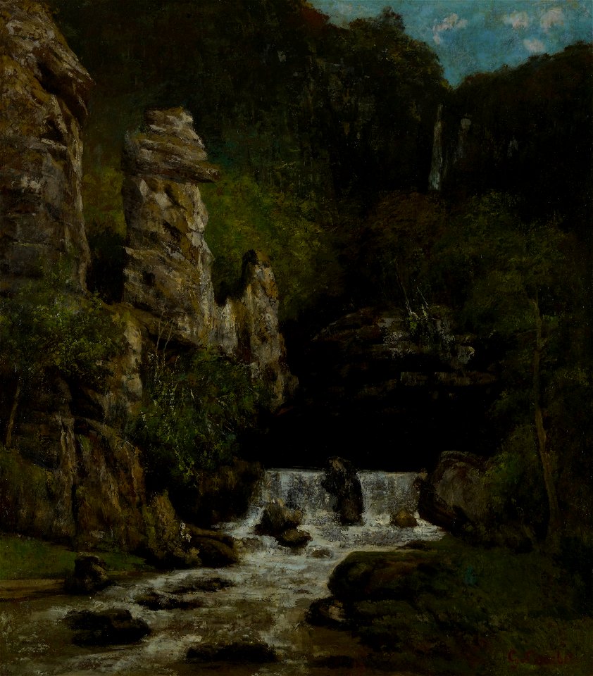 Gustave Courbet - Landscape with a Waterfall - 1956.31.1 - Yale University Art Gallery