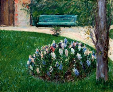 Gustave Caillebotte - Massif de jacinthes, jardin du Petit-Gennevilliers (B 419)