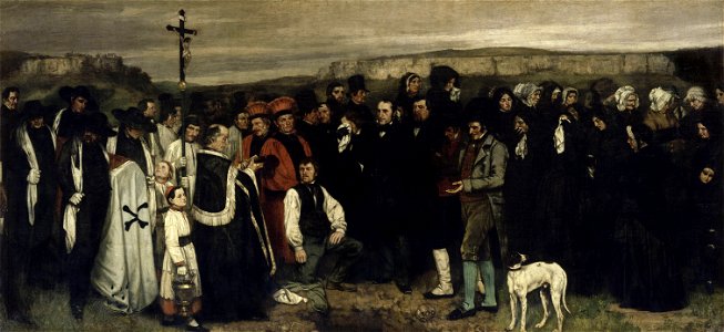 Gustave Courbet - A Burial at Ornans - Google Art Project 2. Free illustration for personal and commercial use.