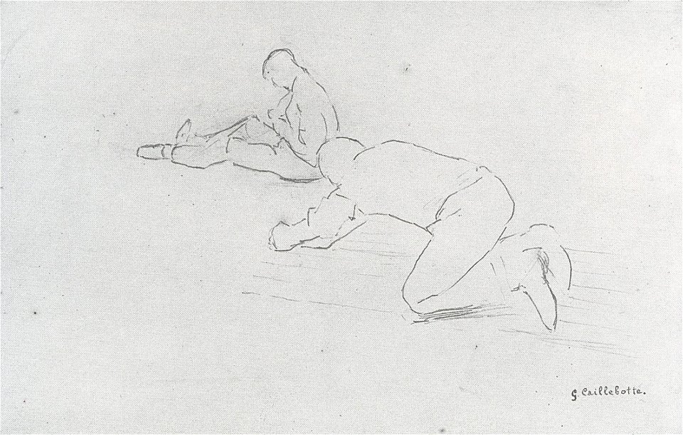 Gustave Caillebotte - Study of two Floor-Scrapers - drawing