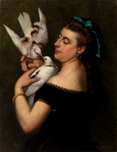 Gustave Courbet - Woman with Pigeons - BF824 - Barnes Foundation