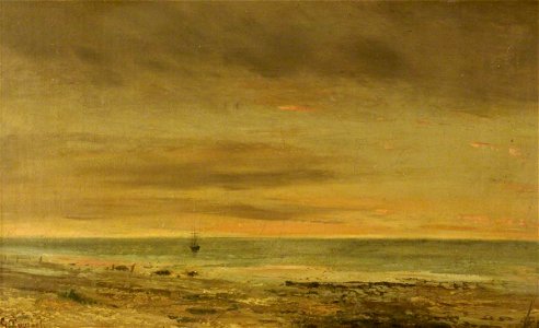 Gustave Courbet (1819-1877) (imitator of) - Seapiece at Honfleur - 124 - Southampton City Art Gallery