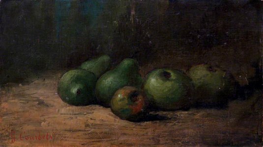 Gustave Courbet (1819-1877) - Still Life with Apples and Pears - BrO28 - William Morris Gallery. Free illustration for personal and commercial use.