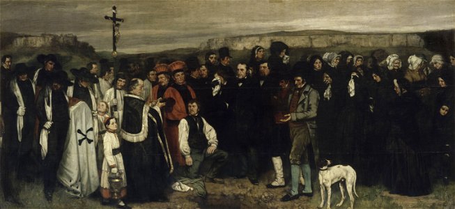 Gustave Courbet - A Burial at Ornans - Google Art Project. Free illustration for personal and commercial use.