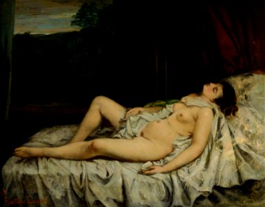 Gustave Courbet - Sleeping Nude - Google Art Project. Free illustration for personal and commercial use.