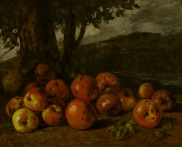 Gustave Courbet - Still Life with Apples - Mesdag Collection. Free illustration for personal and commercial use.