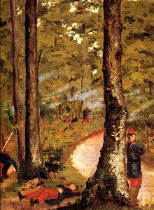 Gustave Caillebotte - Militaires dans un bois, Yerres