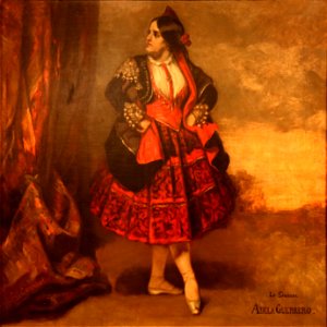 Gustave Courbet, La signora Adela Guerrero, danseuse espagnole. Free illustration for personal and commercial use.