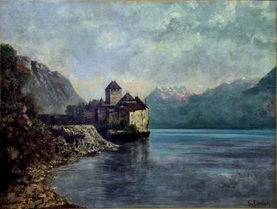 Gustave Courbet, le château de Chillon. Free illustration for personal and commercial use.