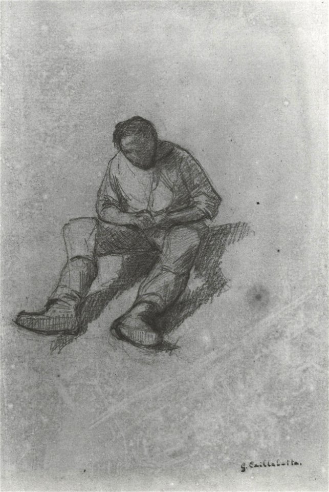 Gustave Caillebotte - Study of an Seated Man Viewed from the Front