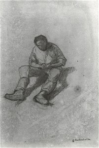 Gustave Caillebotte - Study of an Seated Man Viewed from the Front