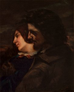 Gustave Courbet - Lovers in the Country, Sentiments of the Young Age - WGA05484. Free illustration for personal and commercial use.