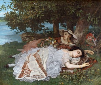 Gustave Courbet - Young Ladies by the River Seine - WGA05467