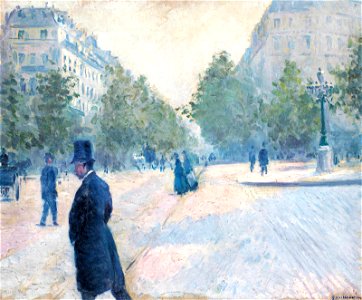 Gustave caillebotte la place saint-augustin temps brumeux