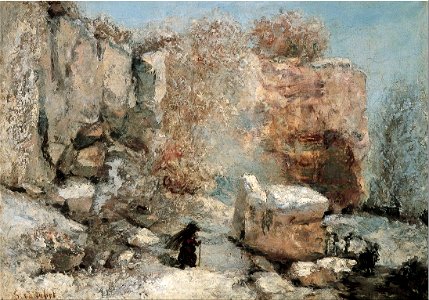 Gustave Courbet - Snow Effect in a Quarry - Google Art Project. Free illustration for personal and commercial use.