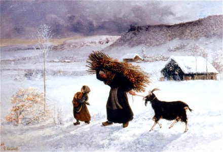 Gustave Courbet (1819-1877) - Poor Woman of the Village. Free illustration for personal and commercial use.