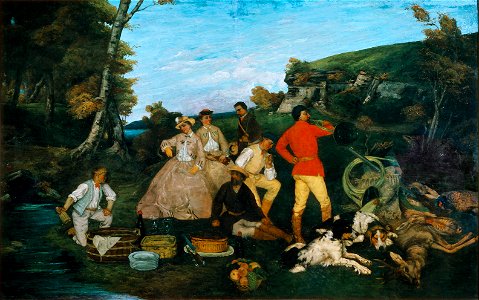 Gustave Courbet - The Hunt Breakfast - WGA5468. Free illustration for personal and commercial use.
