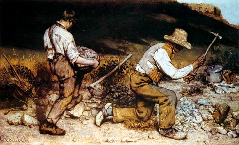 Gustave Courbet - The Stonebreakers - WGA05457. Free illustration for personal and commercial use.