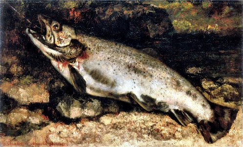 Gustave Courbet - The Trout - WGA05474. Free illustration for personal and commercial use.