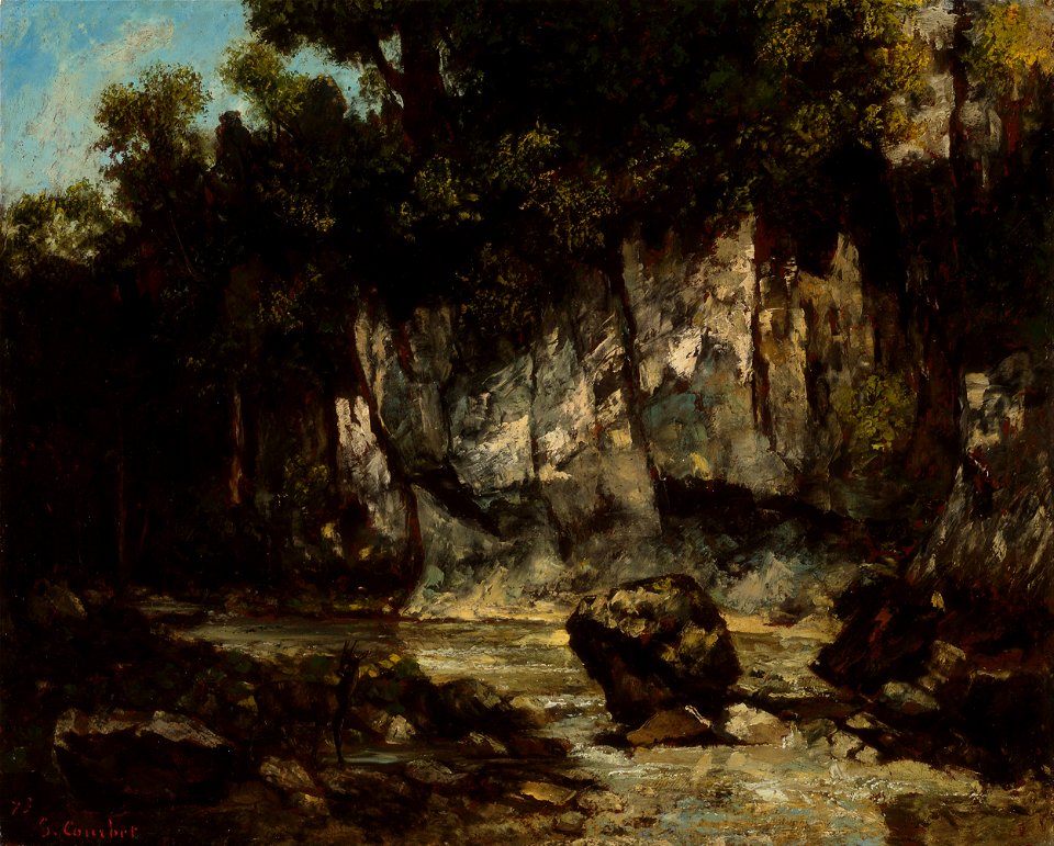 Gustave Courbet - Landscape with stag - Google Art Project