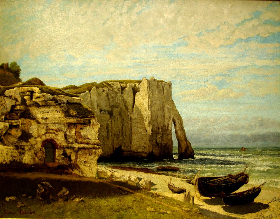 Gustave Courbet-Cliffs at Etretat after the storm-1870
