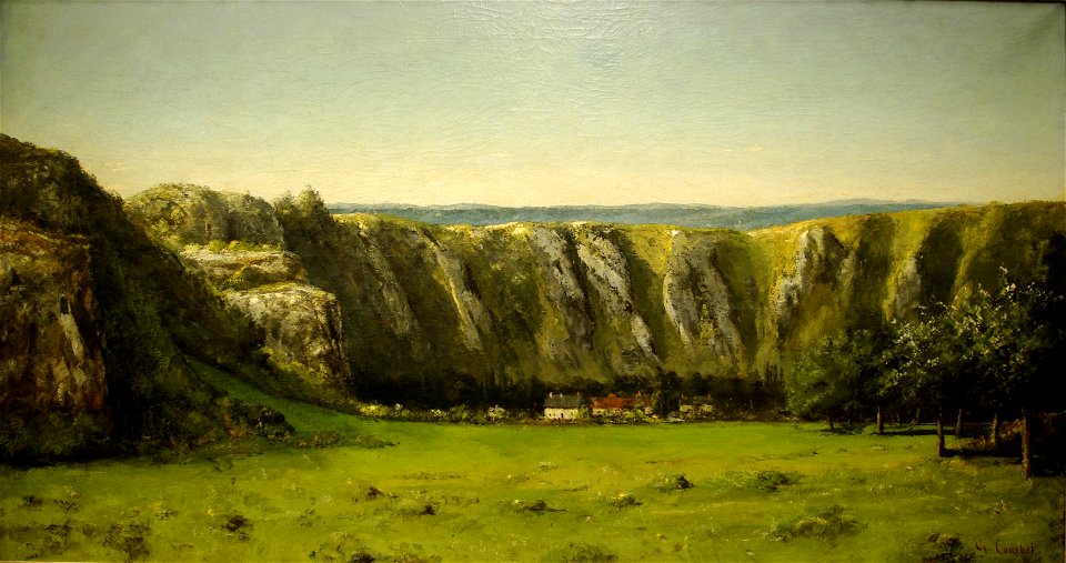 Gustave Courbet-The rock of Ten Hours-1855. Free illustration for personal and commercial use.