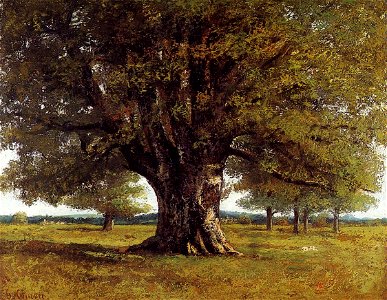 Gustave Courbet - The oak of flagey - The oak of Vercingetorix - 1864. Free illustration for personal and commercial use.