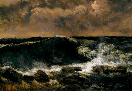 Gustave Courbet - The Wave - WGA5517. Free illustration for personal and commercial use.