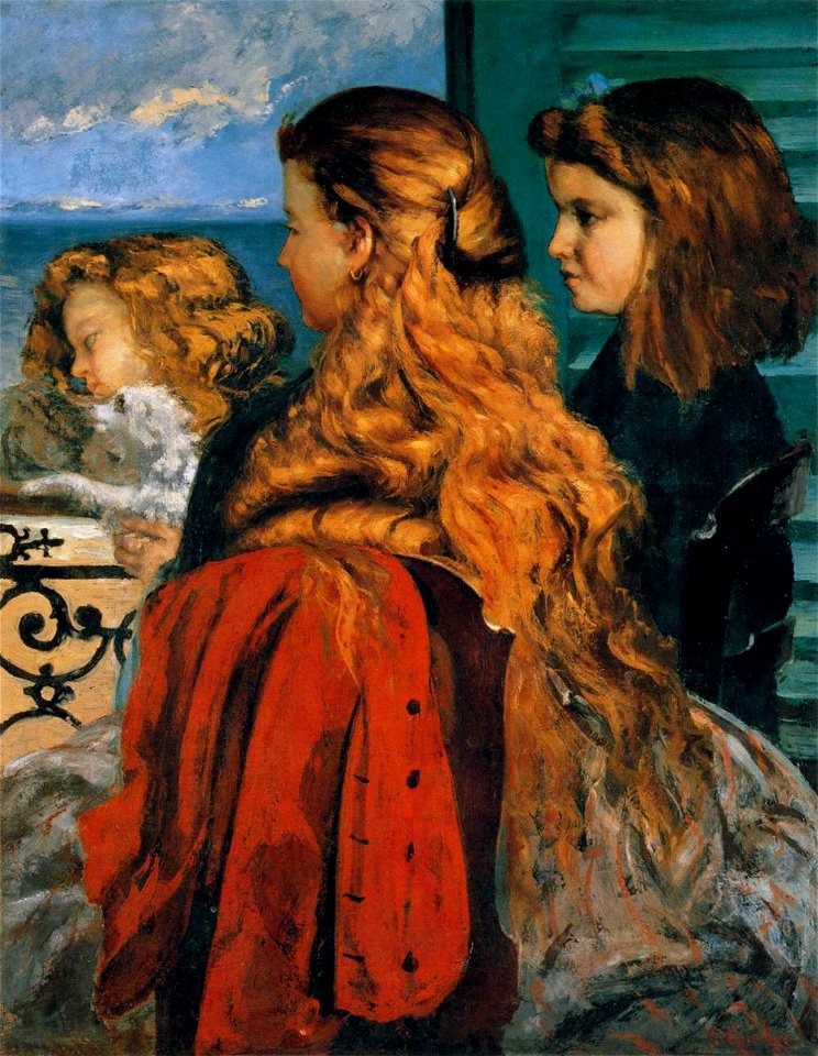 Gustave Courbet - Three English Girls at a Window - WGA05472