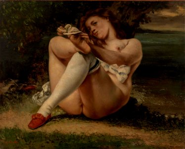 Gustave Courbet - Woman with White Stockings (La Femme aux bas blancs) - BF810 - Barnes Foundation