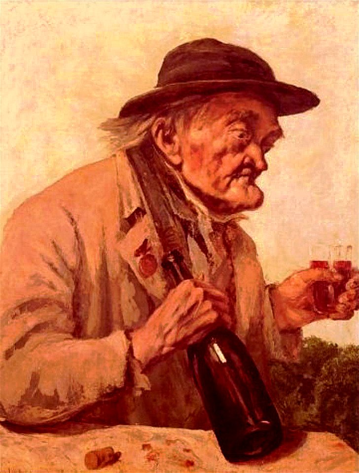 Gustave Courbet MuViel homme buvant un verre de vin Museum Gallery Londres