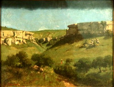 Gustave Courbet- Paysage à Ornans. Free illustration for personal and commercial use.