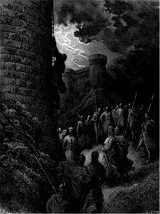 Gustave Doré - Bohemond Alone Mounts the Rampart of Antioch
