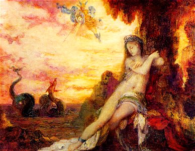 Gustave Moreau - Perseus and Andromeda, 1870. Free illustration for personal and commercial use.