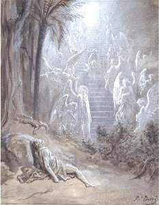 Gustave Doré - Study for Jacob's Dream - Walters 371319. Free illustration for personal and commercial use.