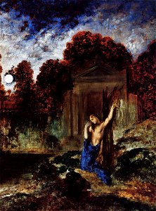 Gustave Moreau - Orpheus at the Tomb of Eurydice, 1891. Free illustration for personal and commercial use.