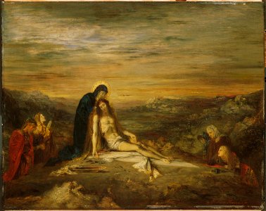 Gustave Moreau - The Pietà - 1943.263 - Fogg Museum. Free illustration for personal and commercial use.
