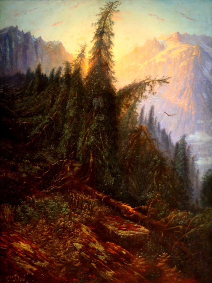Gustave Doré - Paysage de montagne vers 1870