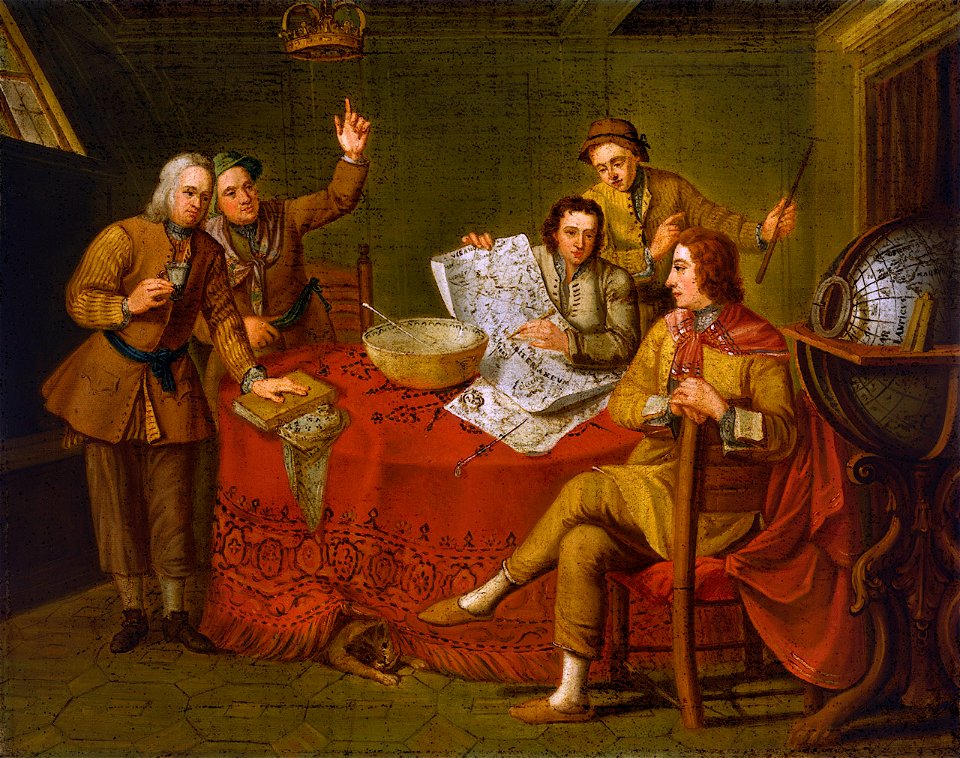 Gustavus Hamilton, 1710-46, 2nd Viscount Boyne, and Friends in a Ship's Cabin