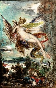 Gustave Moreau - Femme sur un griffon. Free illustration for personal and commercial use.
