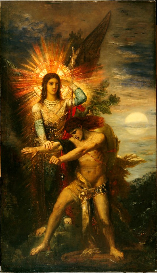 Gustave Moreau - Jacob and the Angel - 1943.266 - Fogg Museum