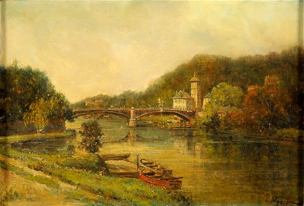 Gustave Mascart Fluss mit Brücke
