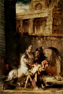 Gustave Moreau - Diomède dévoré par ses chevaux. Free illustration for personal and commercial use.