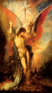 Gustave Moreau - Saint-Sébastien et l'ange. Free illustration for personal and commercial use.