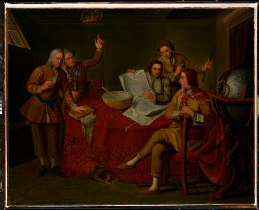 Gustavus Hamilton, 1710-46, 2nd Viscount Boyne, and Friends in a Ship's Cabin RMG L9760